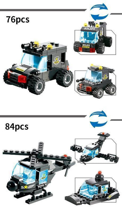 8 IN 1 City Police Truck Station Building Block Series SWAT Toy Gift For Kids - Balma Home