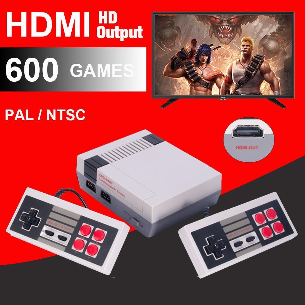 Retro Mini TV Game Console with Built-in 620/600/500  Classic Games + Dual Gamepad Controls HDMI/AV 8 Bit Retro Video Game Console