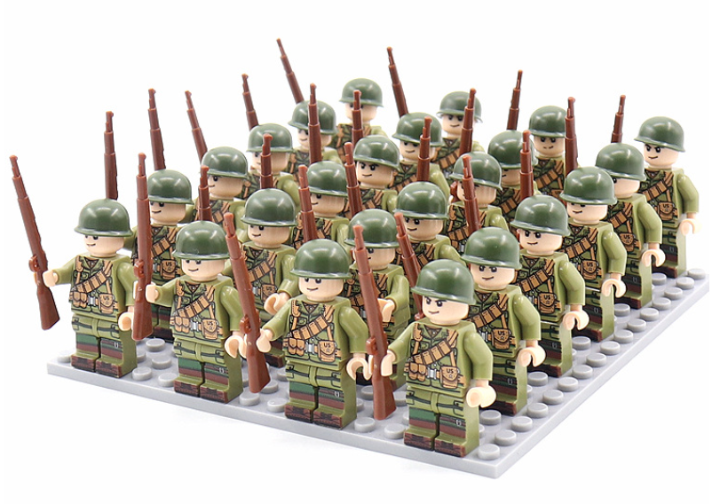 21PCs/set WWII Army Military Building Blocks German France Italy Japan Britain