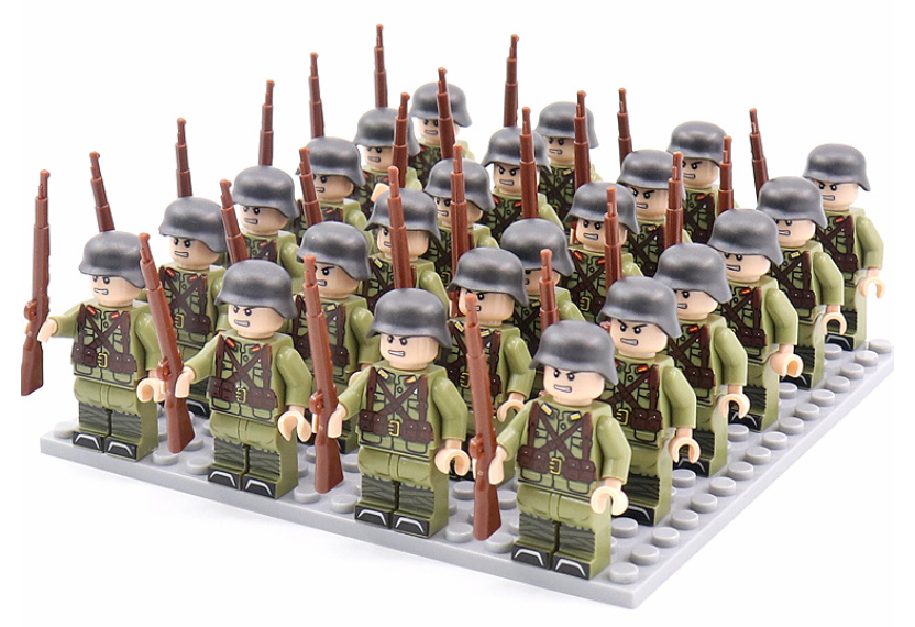 21PCs/set WWII Army Military Building Blocks German France Italy Japan Britain