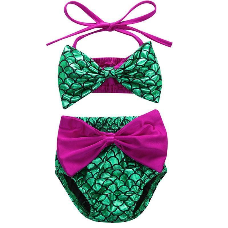 Big Bow Elastic Mermaid Kids Bathing Suits - Balma Home
