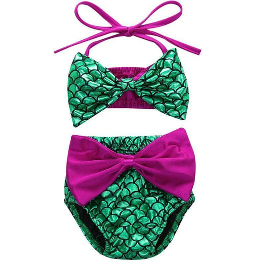 Big Bow Elastic Mermaid Kids Bathing Suits - Balma Home