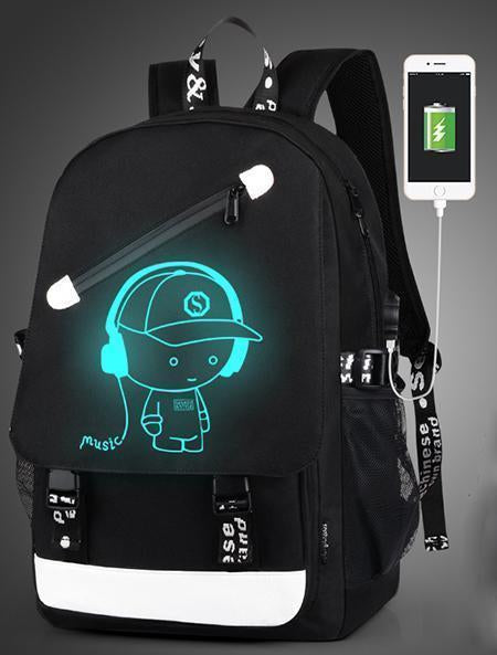 Boys School Charging Backpack Student Luminous Animation Usb Charge Changeover Joint - Balma Home