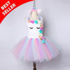 Image of Unicorn Tutu Dress Pastel Rainbow Princess Dress for Girl