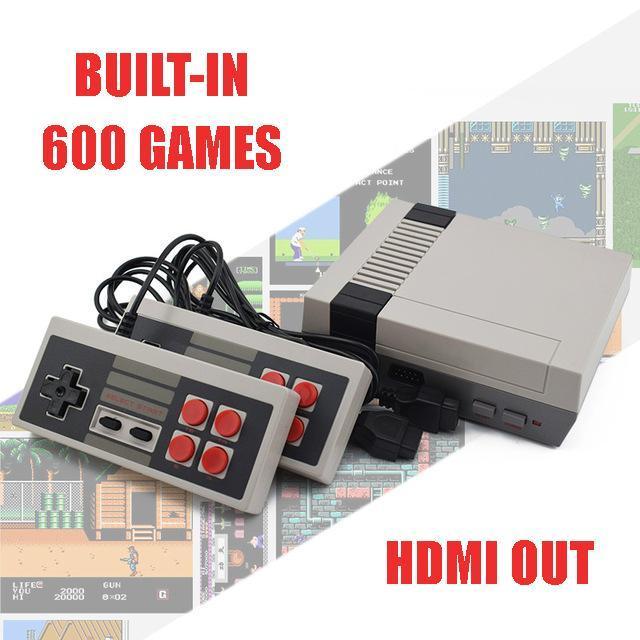 Retro Mini TV Game Console with Built-in 620/600/500  Classic Games + Dual Gamepad Controls HDMI/AV 8 Bit Retro Video Game Console