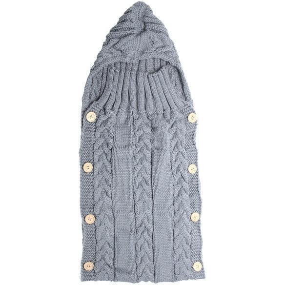 Warm Knitted Swaddle Sleeping Bag For Babies